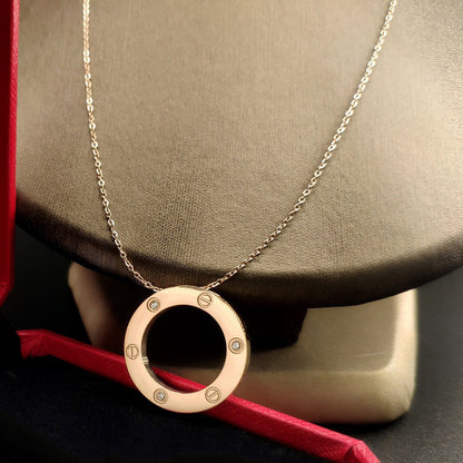 [Gaonasi Jewelry]LOVE NECKLACE 16MM 3 DIAMONDS