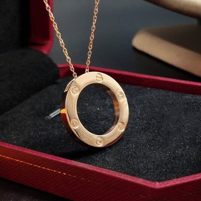 [Gaonasi Jewelry]LOVE NECKLACE 16MM 3 DIAMONDS