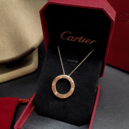 [Gaonasi Jewelry]LOVE NECKLACE 16MM 3 DIAMONDS