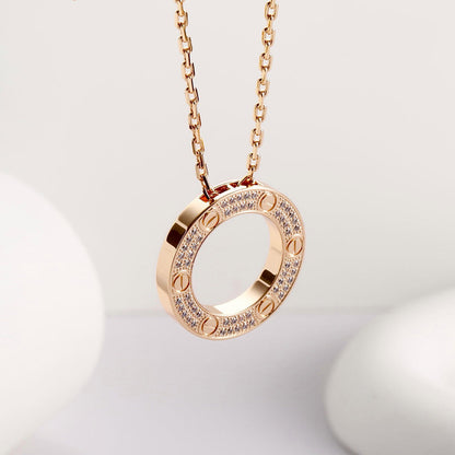 [Gaonasi Jewelry]LOVE NECKLACE 16MM  FULL DIAMOND