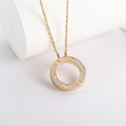 [Gaonasi Jewelry]LOVE NECKLACE 16MM  FULL DIAMOND