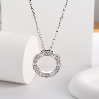 [Gaonasi Jewelry]LOVE NECKLACE 16MM  FULL DIAMOND
