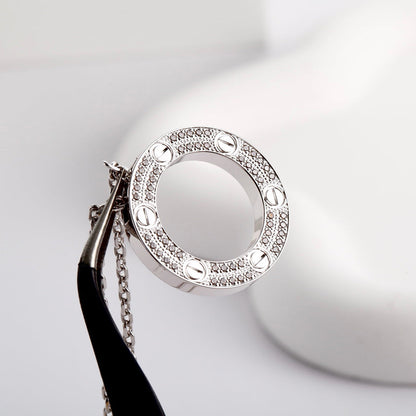 [Gaonasi Jewelry]LOVE NECKLACE 16MM  FULL DIAMOND