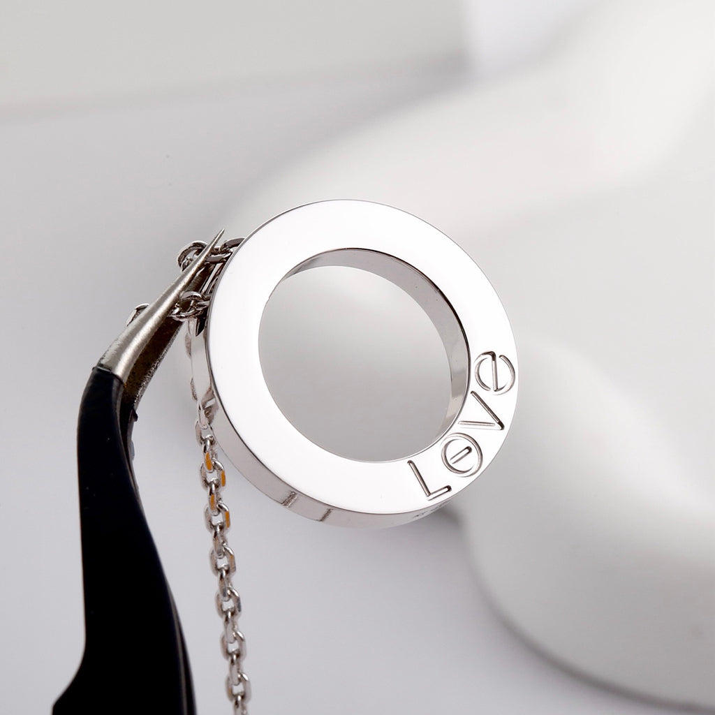 [Gaonasi Jewelry]LOVE NECKLACE 16MM  FULL DIAMOND