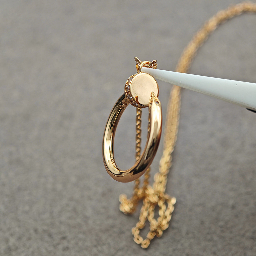 [Gaonasi Jewelry]JUSTE NECKLACE HALF DIAMOND
