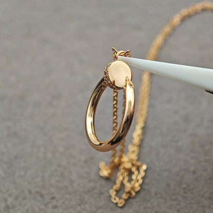 [Gaonasi Jewelry]JUSTE NECKLACE HALF DIAMOND