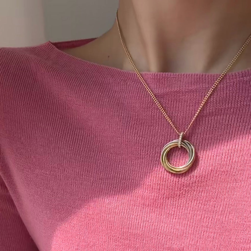 [Gaonasi Jewelry]TRINITY MEDIUM  DIAMONDS NECKLACE