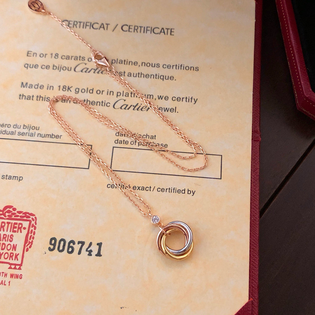 [Gaonasi Jewelry]TRINITY  NECKLACE 1 DIAMOND