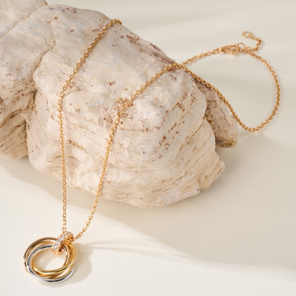 [Gaonasi Jewelry]TRINITY MEDIUM  DIAMONDS NECKLACE