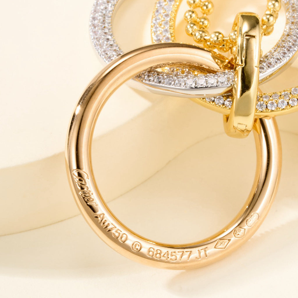 [Gaonasi Jewelry]TRINITY LARGE FULL DIAMOND  NECKLACE