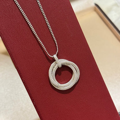 [Gaonasi Jewelry]TRINITY LARGE FULL DIAMOND  NECKLACE