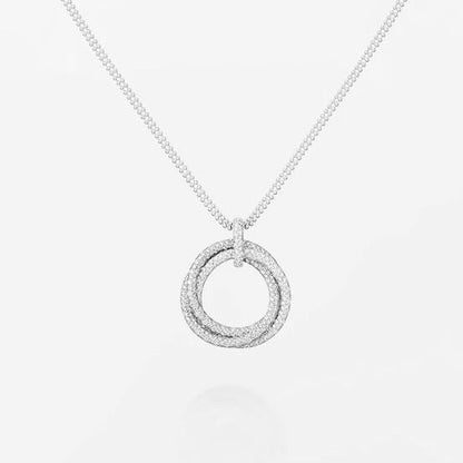 [Gaonasi Jewelry]TRINITY LARGE FULL DIAMOND  NECKLACE
