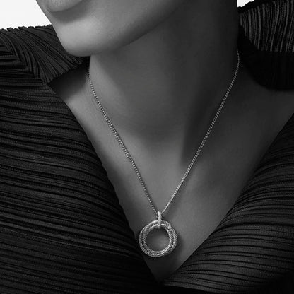 [Gaonasi Jewelry]TRINITY LARGE FULL DIAMOND  NECKLACE