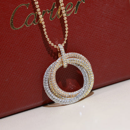 [Gaonasi Jewelry]TRINITY LARGE FULL DIAMOND  NECKLACE