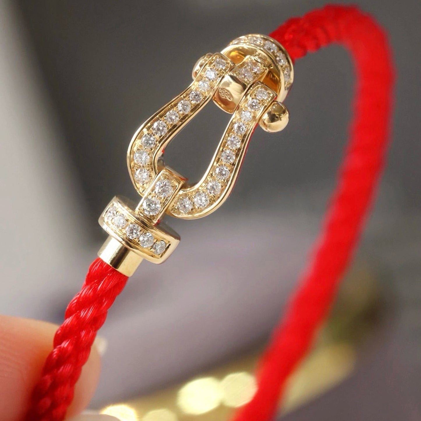 [Gaonasi]FORCE LARGE HORSESHOE FULL DIAMOND BRACELET SILVER