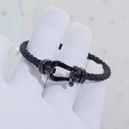 [Gaonasi]FORCE LARGE SERIES HORSESHOE BLACK SAMURAI BRACELET