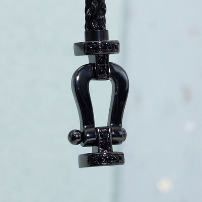 [Gaonasi]FORCE LARGE SERIES HORSESHOE BLACK SAMURAI BRACELET