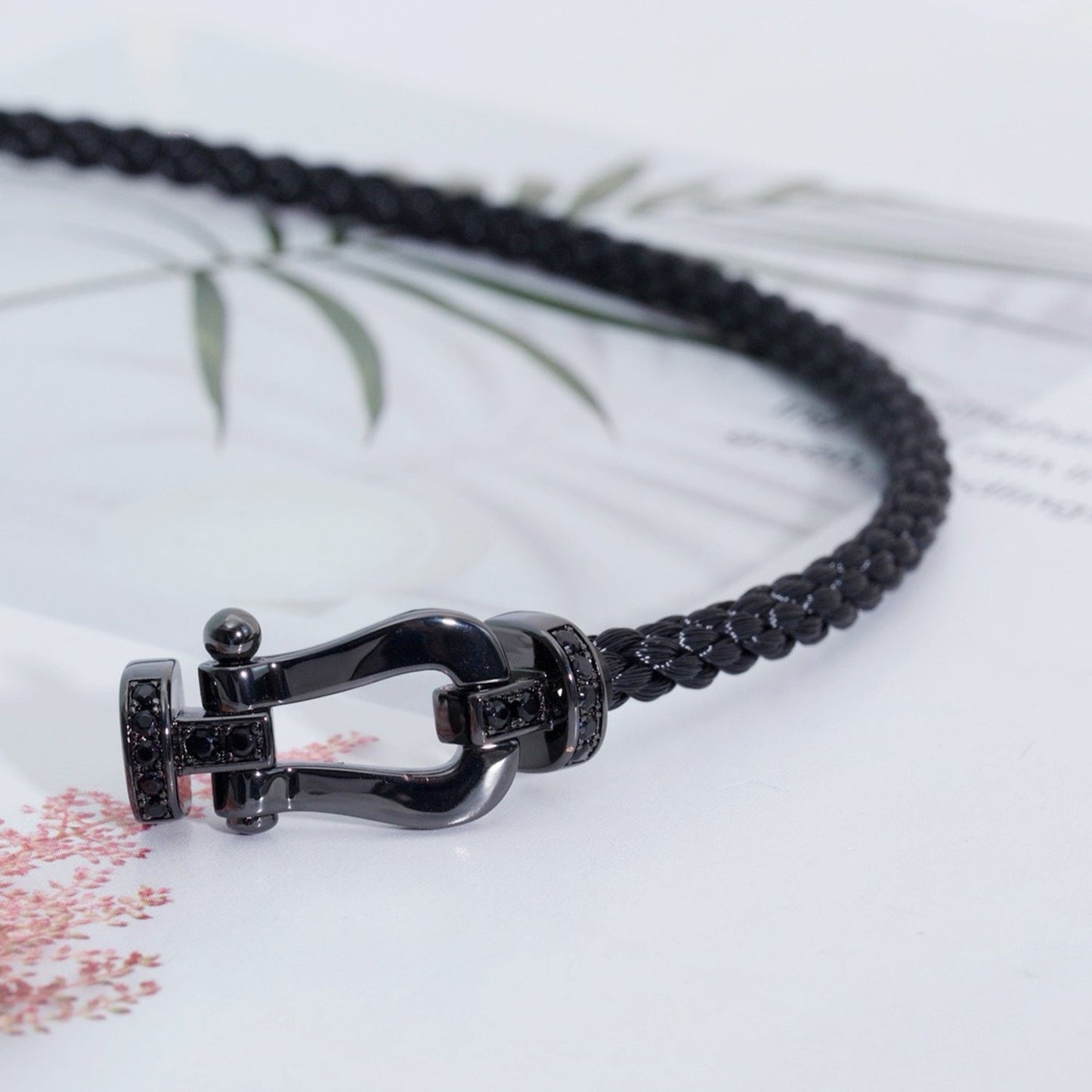 [Gaonasi]FORCE LARGE SERIES HORSESHOE BLACK SAMURAI BRACELET
