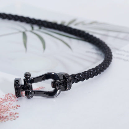 [Gaonasi]FORCE LARGE SERIES HORSESHOE BLACK SAMURAI BRACELET