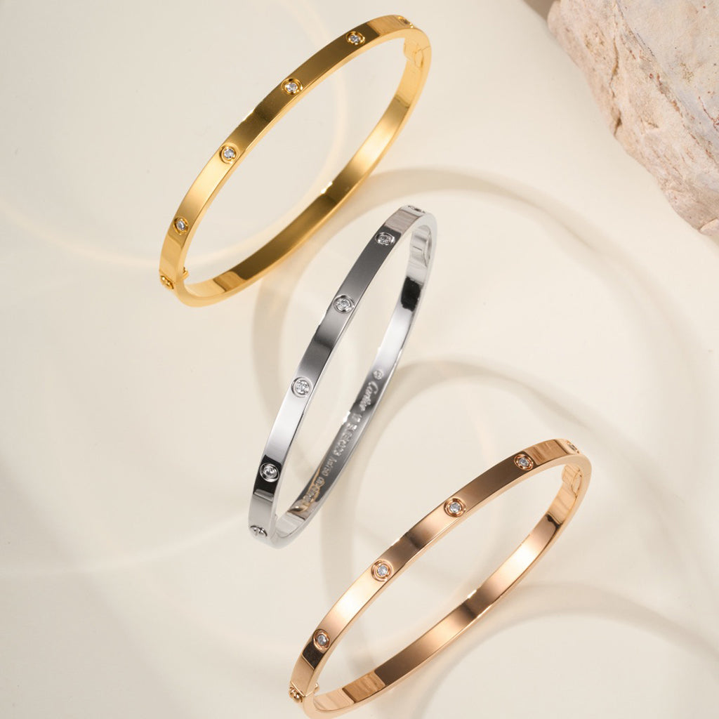 [Gaonasi Jewelry]LOVE BRACELET 3.65MM 10 DIAMONDS