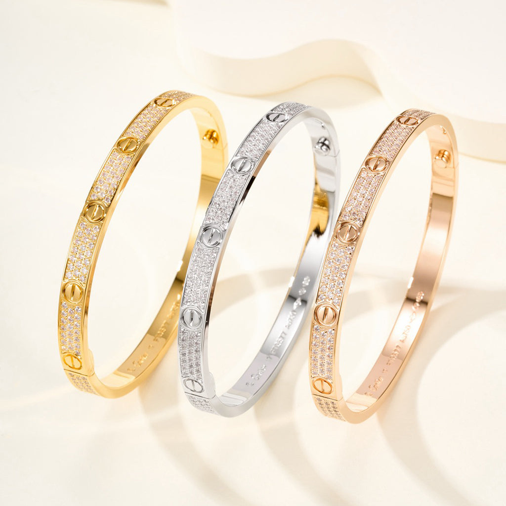 [Gaonasi Jewelry]LOVE BRACELET 4.8MM DIAMOND-PAVED