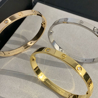 [Gaonasi Jewelry]LOVE BRACELET 6.1MM 4 DIAMONDS