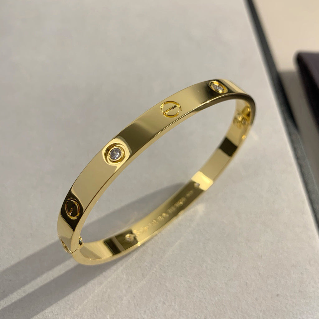 [Gaonasi Jewelry]LOVE BRACELET 6.1MM 4 DIAMONDS