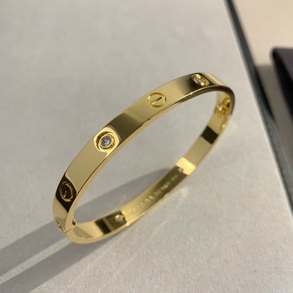 [Gaonasi Jewelry]LOVE BRACELET 6.1MM 4 DIAMONDS