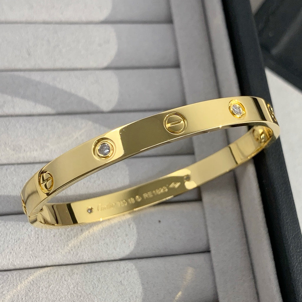 [Gaonasi Jewelry]LOVE BRACELET 6.1MM 4 DIAMONDS
