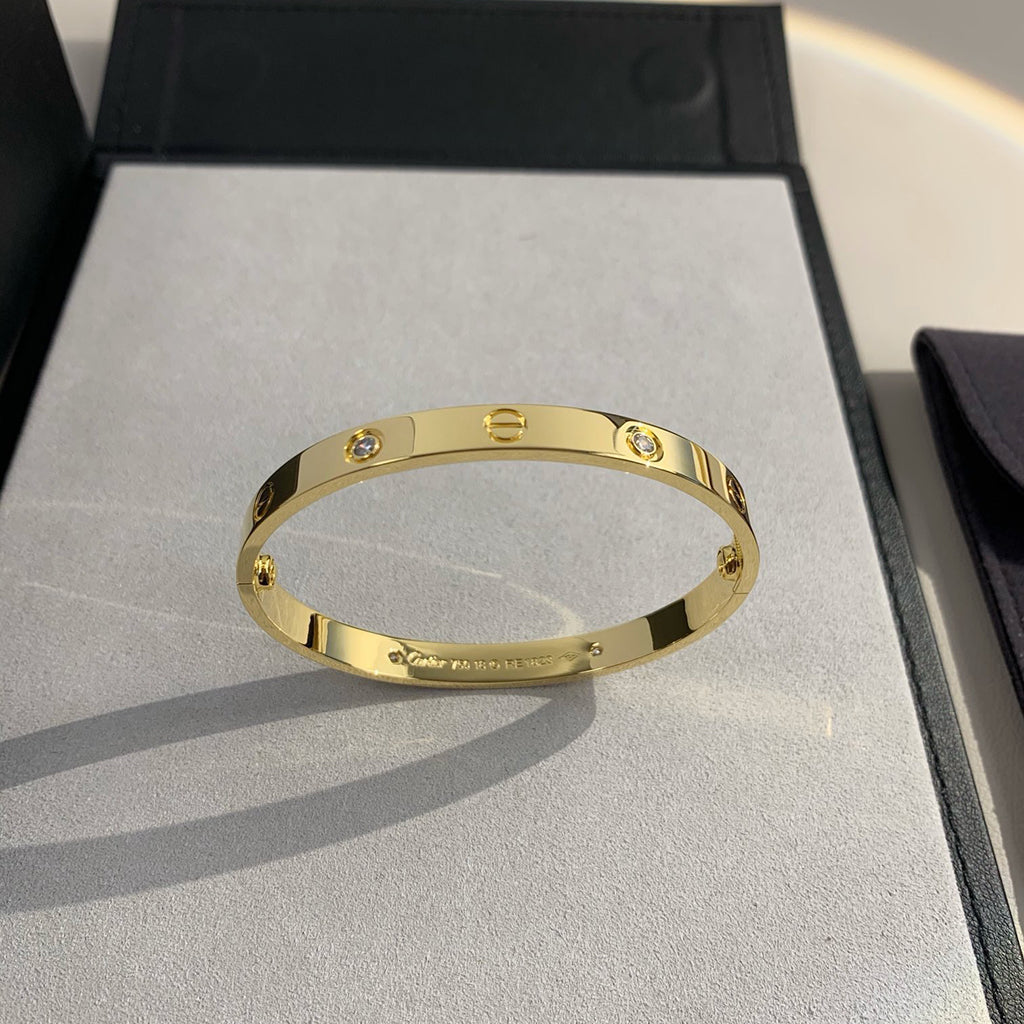 [Gaonasi Jewelry]LOVE BRACELET 6.1MM 4 DIAMONDS