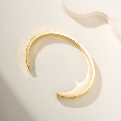[Gaonasi Jewelry]LOVE BRACELET 6.1MM 1 DIAMOND OPEN CUFF
