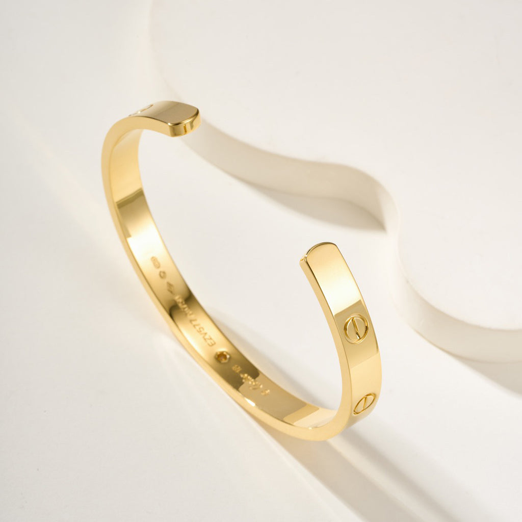 [Gaonasi Jewelry]LOVE BRACELET 6.1MM 1 DIAMOND OPEN CUFF