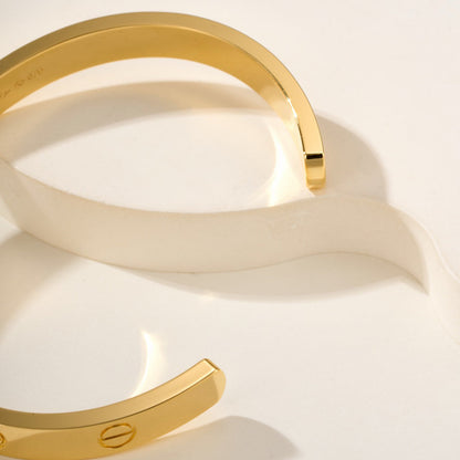 [Gaonasi Jewelry]LOVE BRACELET 6.1MM 1 DIAMOND OPEN CUFF