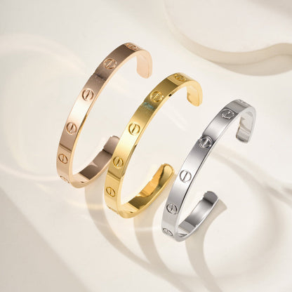 [Gaonasi Jewelry]LOVE BRACELET 6.1MM OPEN CUFF