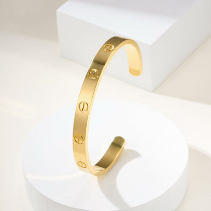 [Gaonasi Jewelry]LOVE BRACELET 6.1MM OPEN CUFF