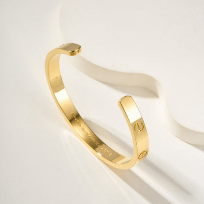 [Gaonasi Jewelry]LOVE BRACELET 6.1MM OPEN CUFF