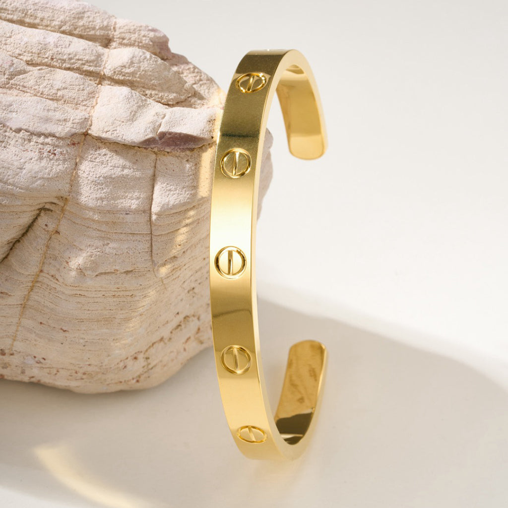 [Gaonasi Jewelry]LOVE BRACELET 6.1MM OPEN CUFF