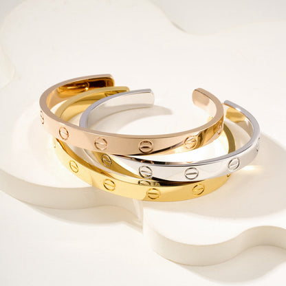 [Gaonasi Jewelry]LOVE BRACELET 6.1MM OPEN CUFF