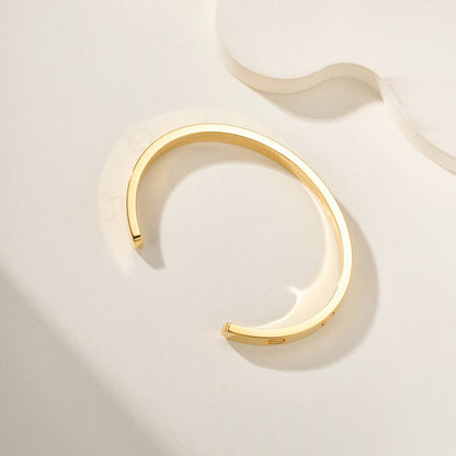 [Gaonasi Jewelry]LOVE BRACELET 6.1MM OPEN CUFF