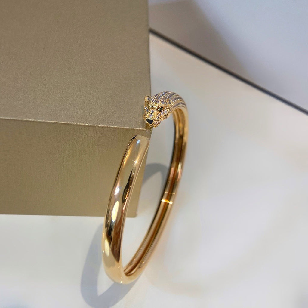 [Gaonasi Jewelry]PANTHERE HALF DIAMOND OPEN BRACELET
