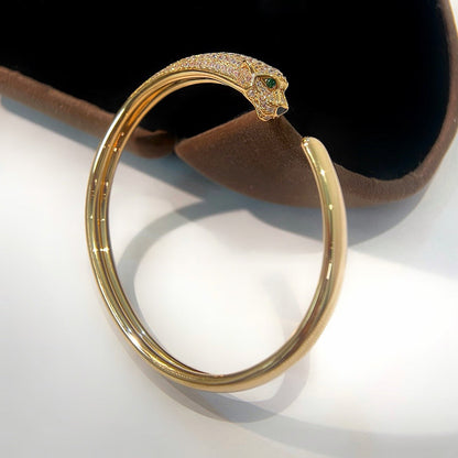 [Gaonasi Jewelry]PANTHERE HALF DIAMOND OPEN BRACELET