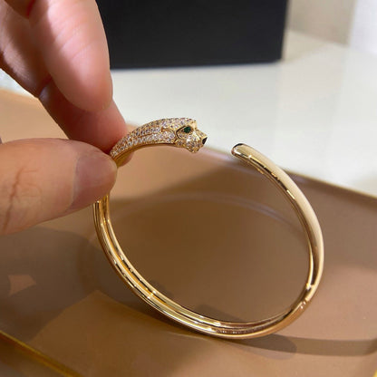 [Gaonasi Jewelry]PANTHERE HALF DIAMOND OPEN BRACELET