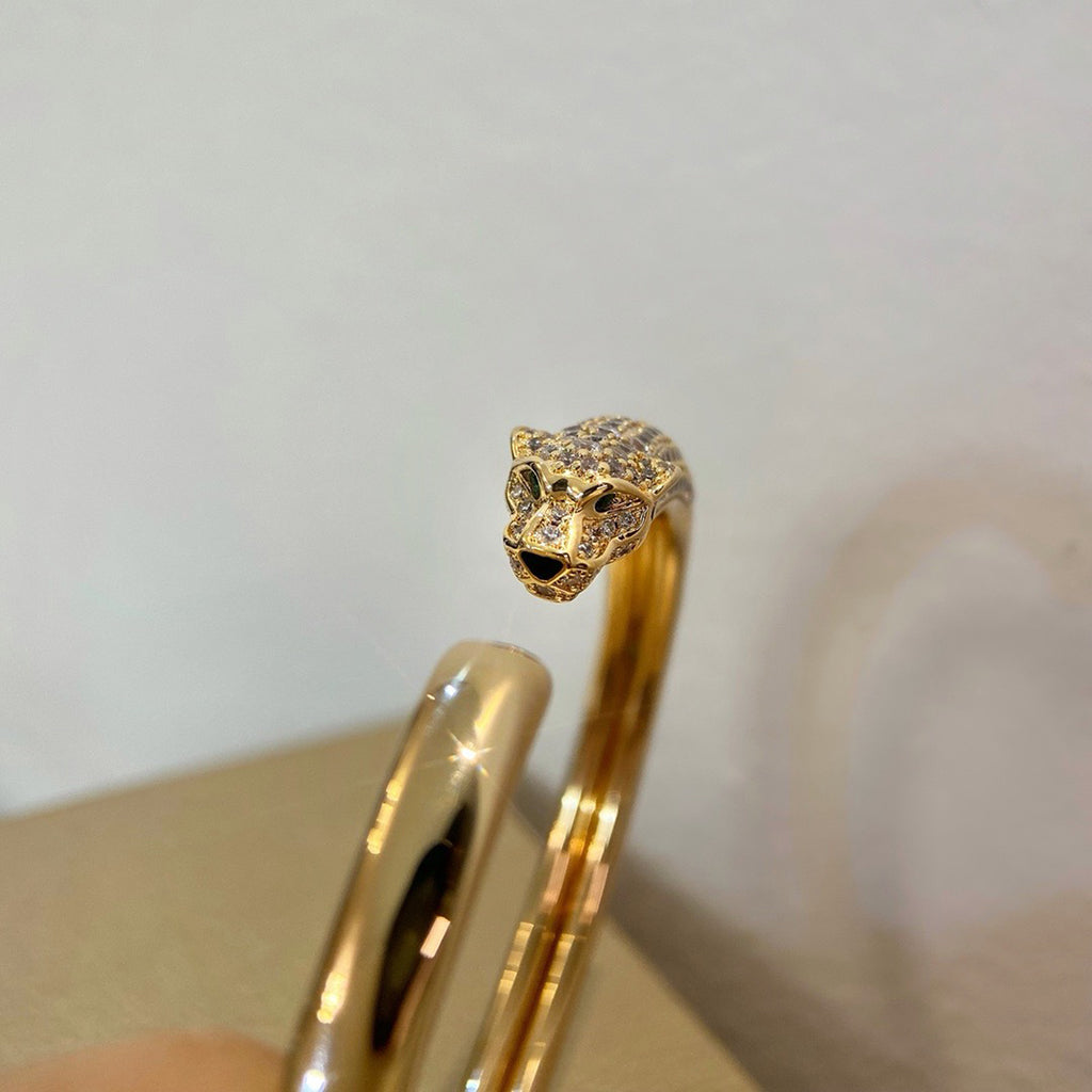 [Gaonasi Jewelry]PANTHERE HALF DIAMOND OPEN BRACELET