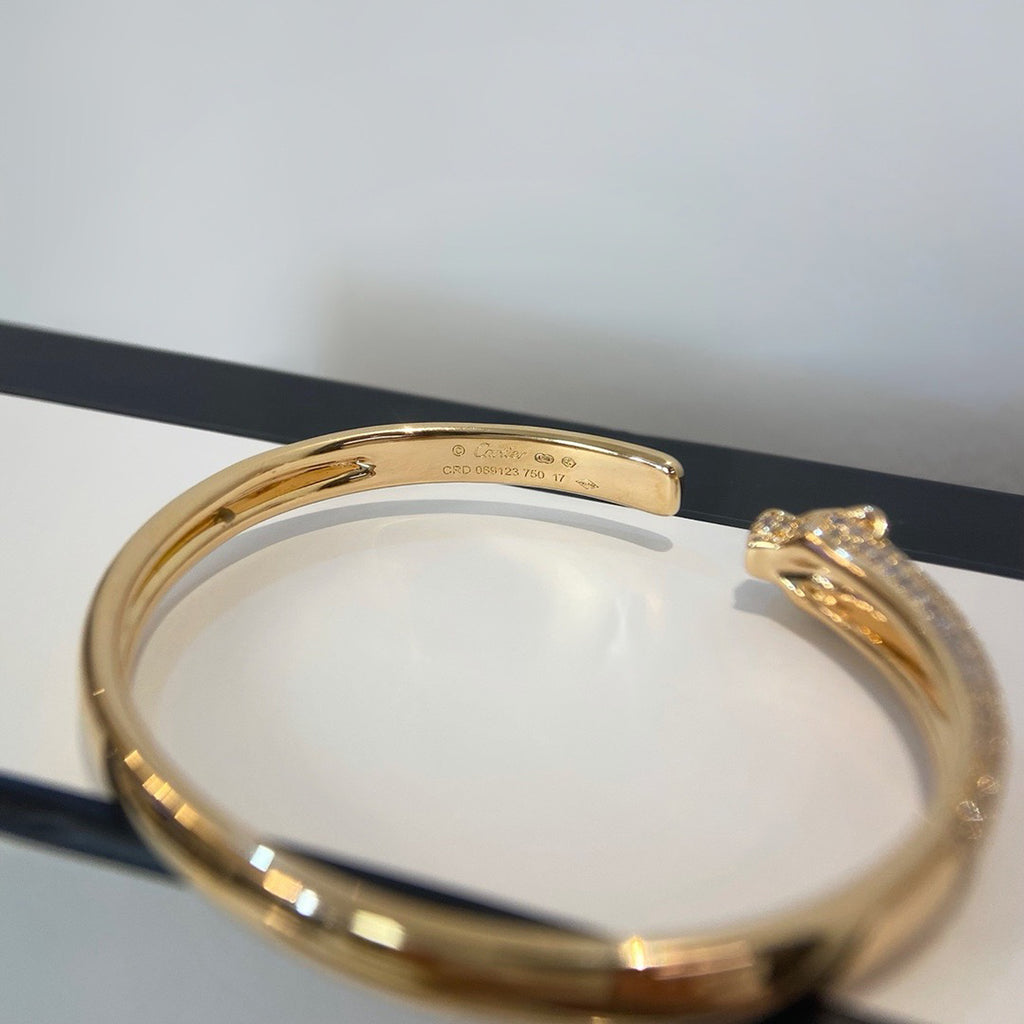[Gaonasi Jewelry]PANTHERE HALF DIAMOND OPEN BRACELET
