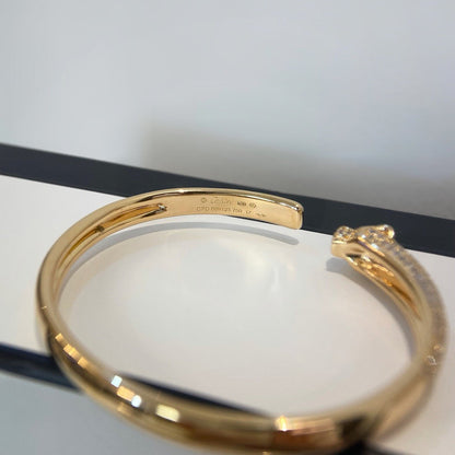 [Gaonasi Jewelry]PANTHERE HALF DIAMOND OPEN BRACELET