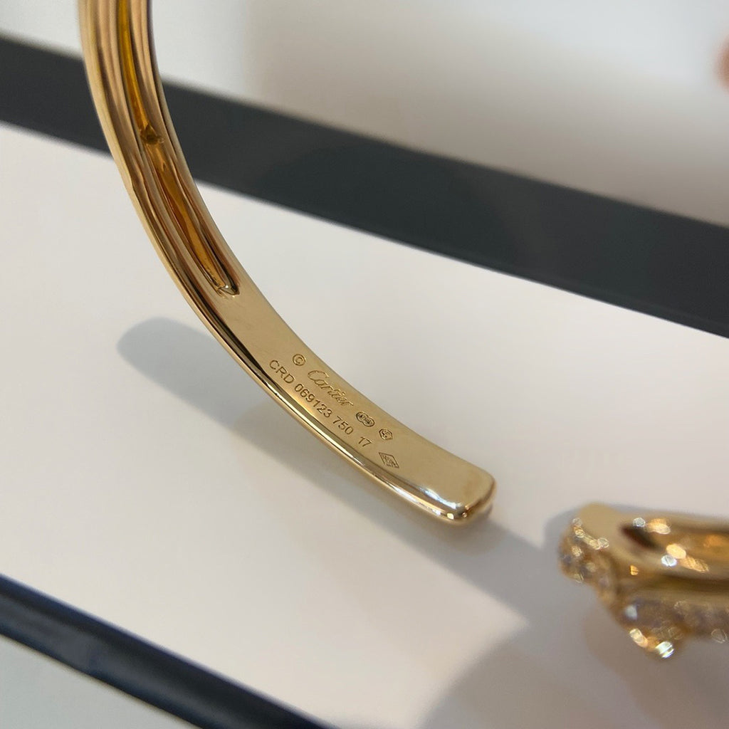 [Gaonasi Jewelry]PANTHERE HALF DIAMOND OPEN BRACELET