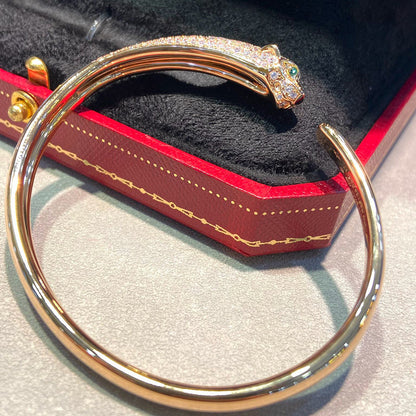 [Gaonasi Jewelry]PANTHERE HALF DIAMOND OPEN BRACELET