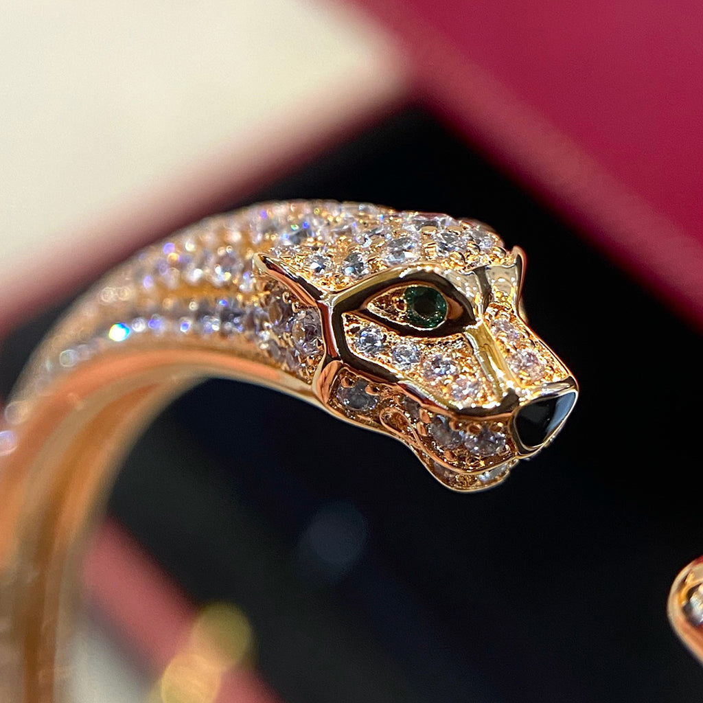 [Gaonasi Jewelry]PANTHERE HALF DIAMOND OPEN BRACELET