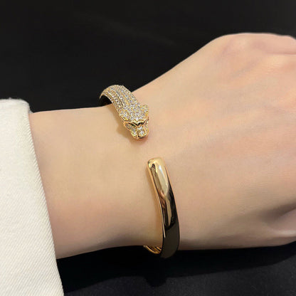 [Gaonasi Jewelry]PANTHERE HALF DIAMOND OPEN BRACELET