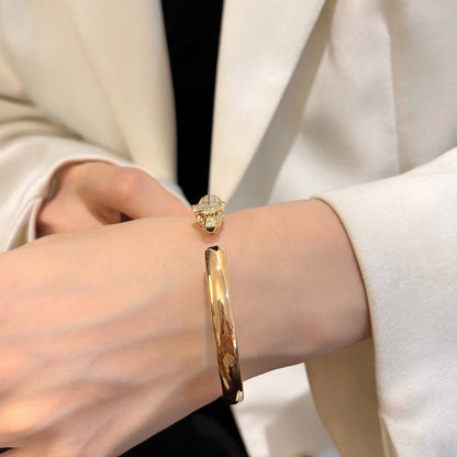 [Gaonasi Jewelry]PANTHERE HALF DIAMOND OPEN BRACELET